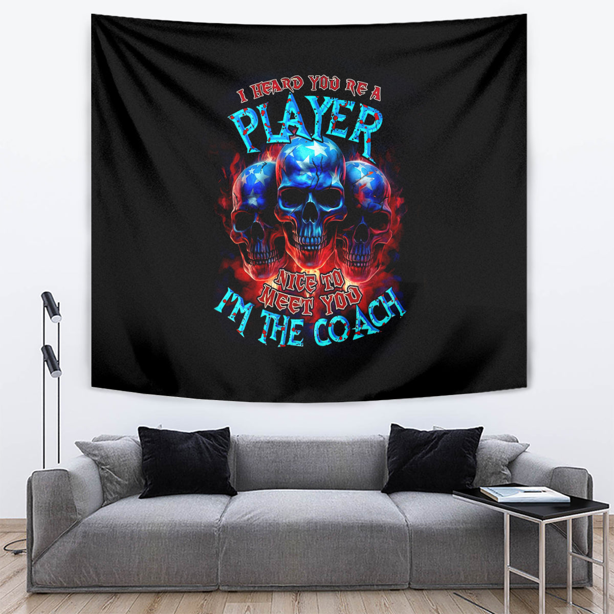 American Skull Tapestry Nice To Meet You Im The Coach - Wonder Print Shop