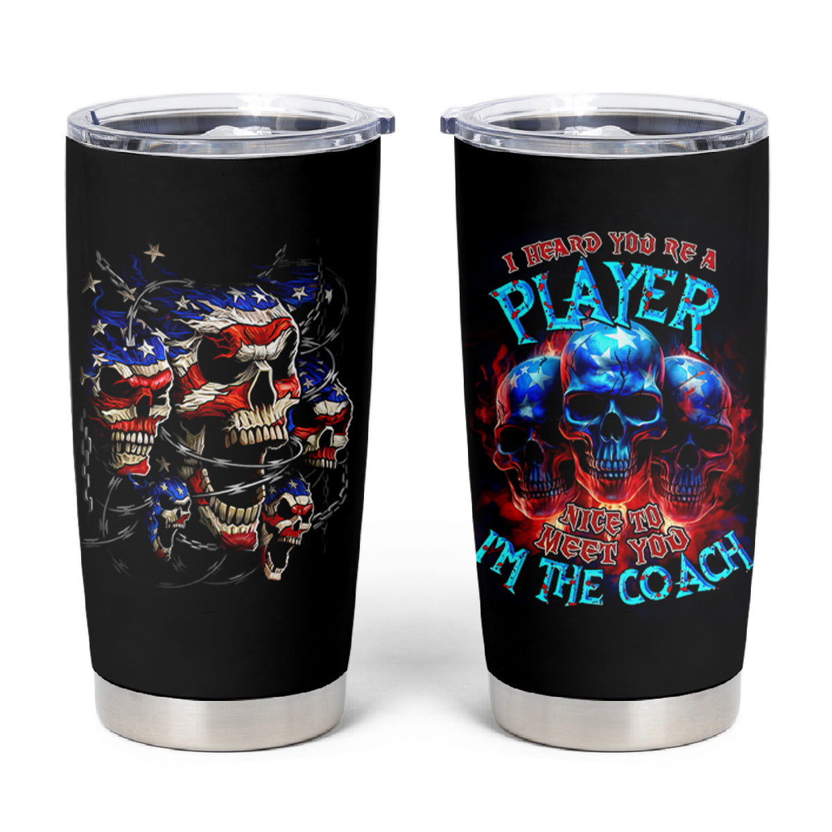 American Skull Tumbler Cup Nice To Meet You Im The Coach - Wonder Print Shop