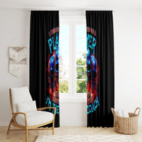 American Skull Window Curtain Nice To Meet You Im The Coach - Wonder Print Shop