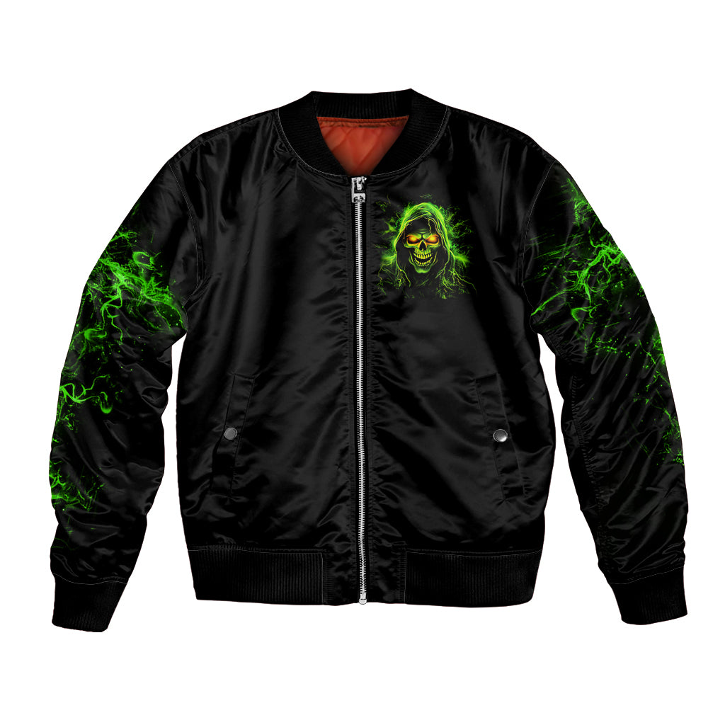 Thunder Skull Bomber Jacket Satan Still Has A Restrainning Order Against Me - Wonder Print Shop