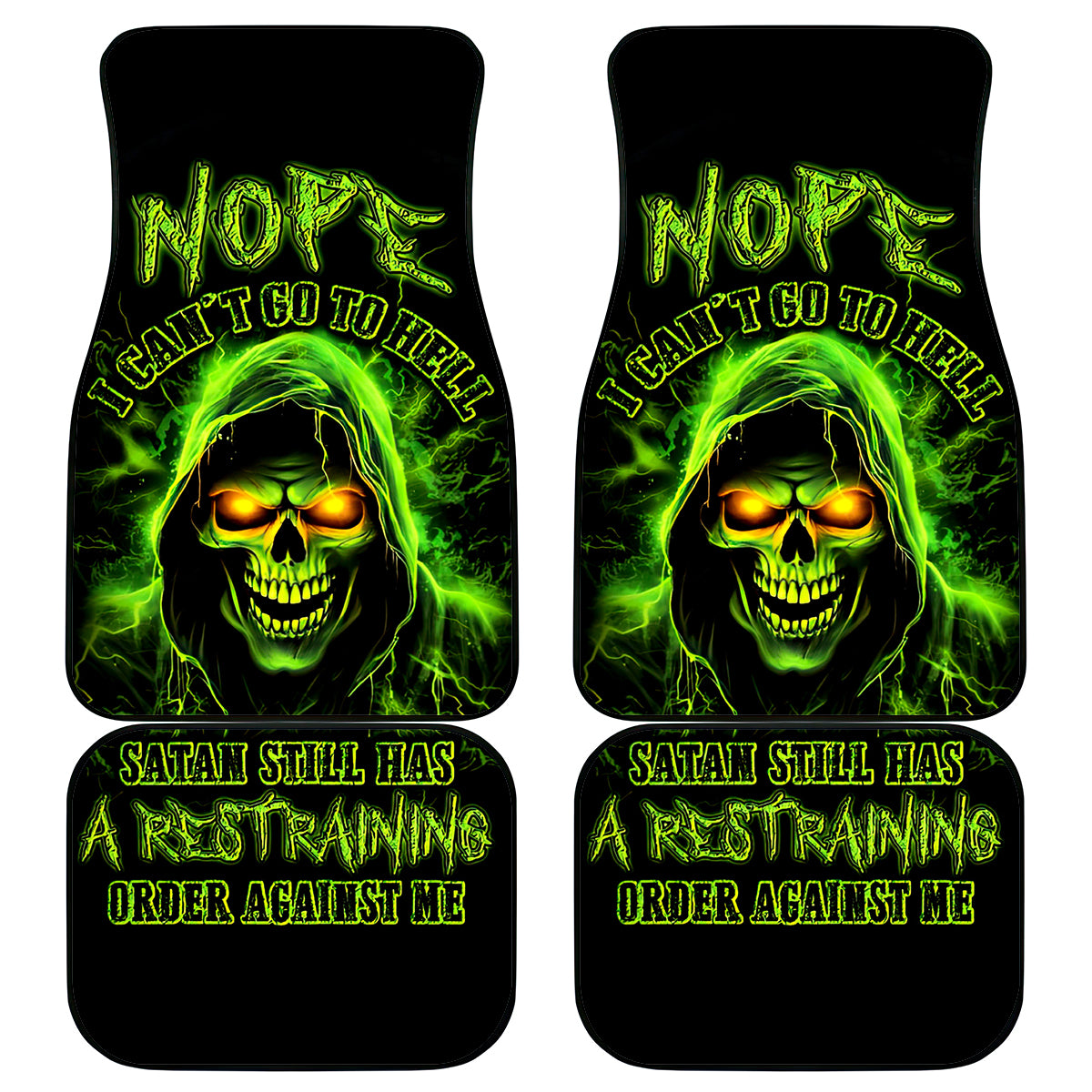 Thunder Skull Car Mats Satan Still Has A Restrainning Order Against Me - Wonder Print Shop