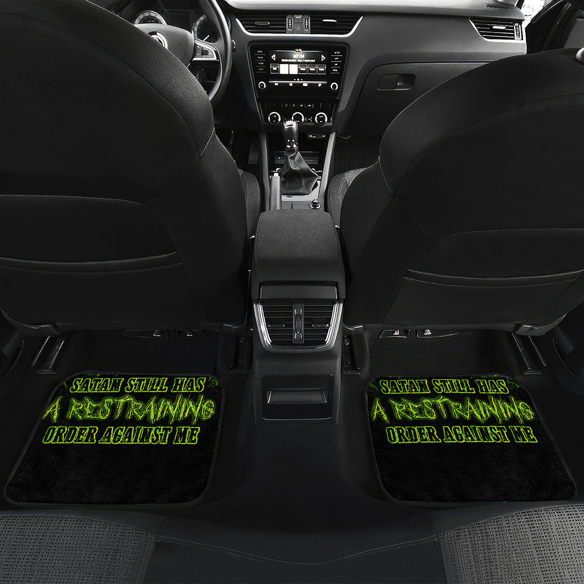 Thunder Skull Car Mats Satan Still Has A Restrainning Order Against Me - Wonder Print Shop
