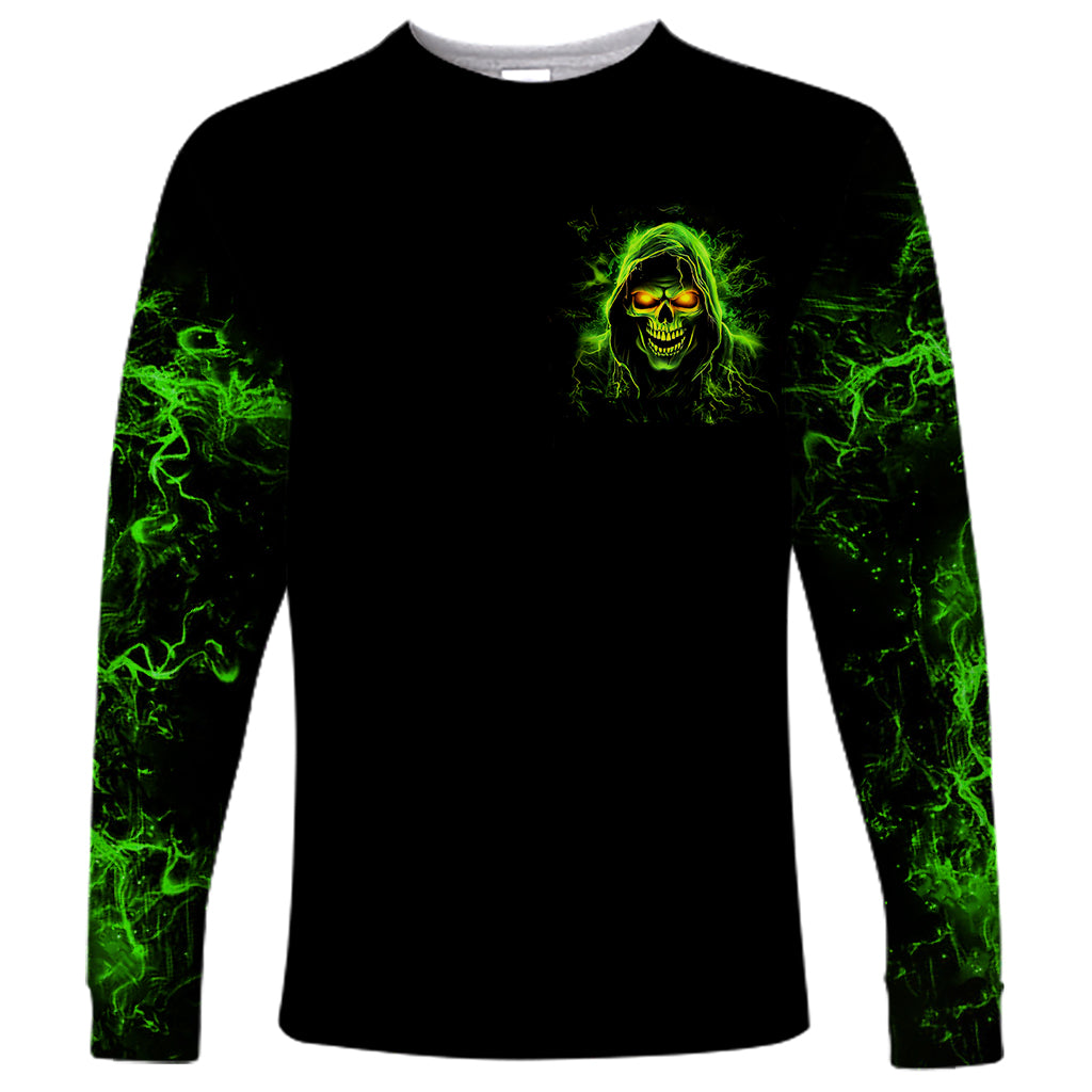 Thunder Skull Long Sleeve Shirt Satan Still Has A Restrainning Order Against Me - Wonder Print Shop