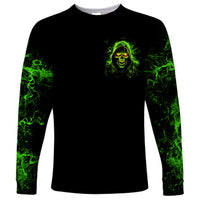 Thunder Skull Long Sleeve Shirt Satan Still Has A Restrainning Order Against Me - Wonder Print Shop