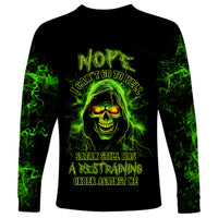 Thunder Skull Long Sleeve Shirt Satan Still Has A Restrainning Order Against Me - Wonder Print Shop
