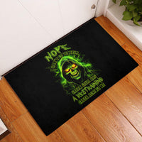 Thunder Skull Rubber Doormat Satan Still Has A Restrainning Order Against Me - Wonder Print Shop