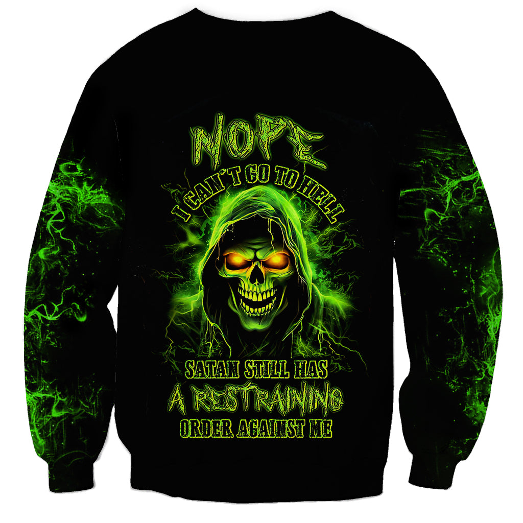 Thunder Skull Sweatshirt Satan Still Has A Restrainning Order Against Me - Wonder Print Shop