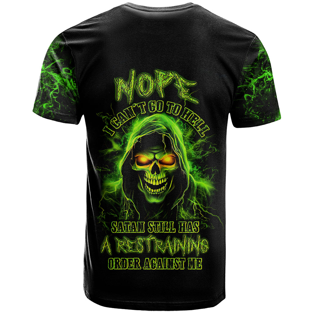 Thunder Skull T Shirt Satan Still Has A Restrainning Order Against Me - Wonder Print Shop