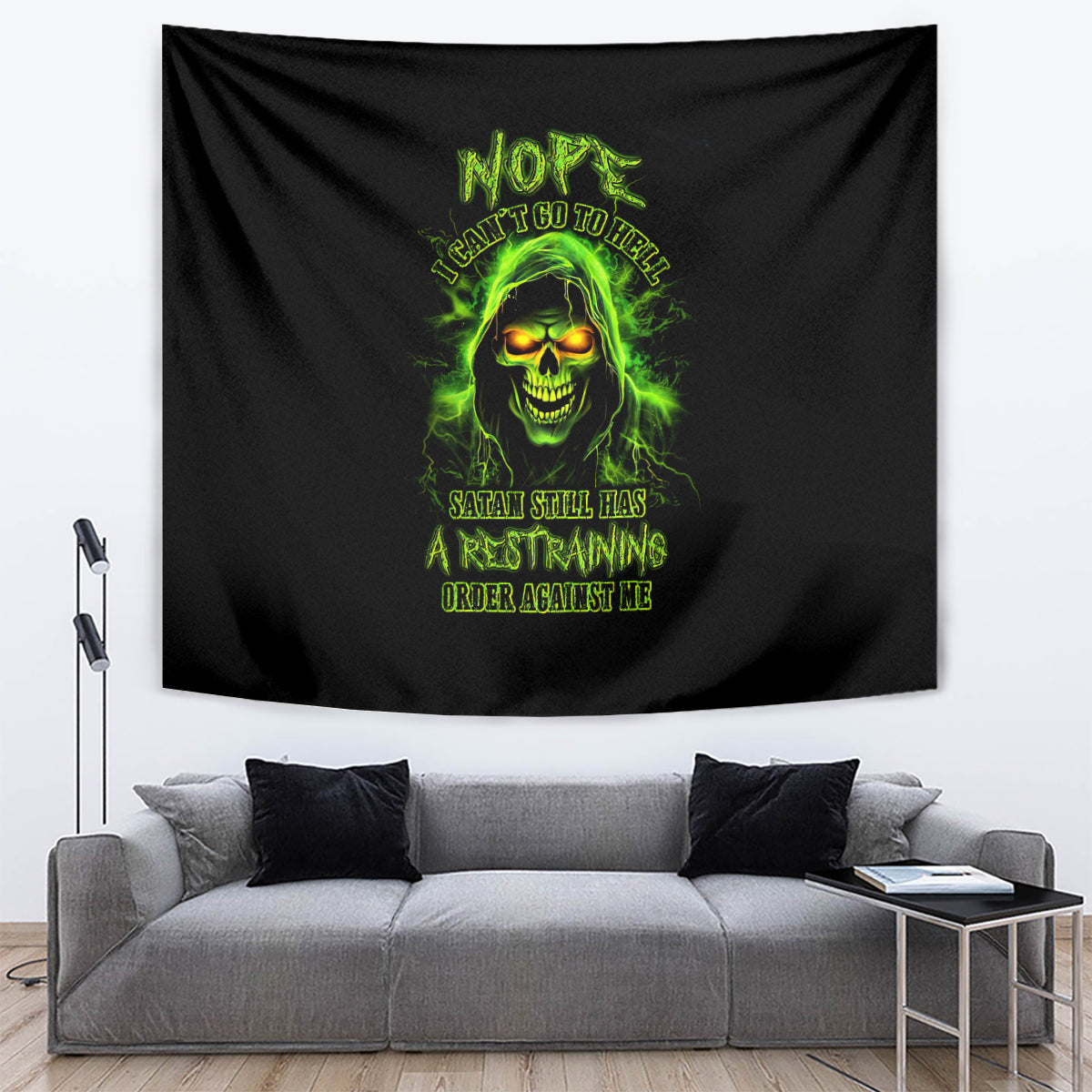 Thunder Skull Tapestry Satan Still Has A Restrainning Order Against Me - Wonder Print Shop