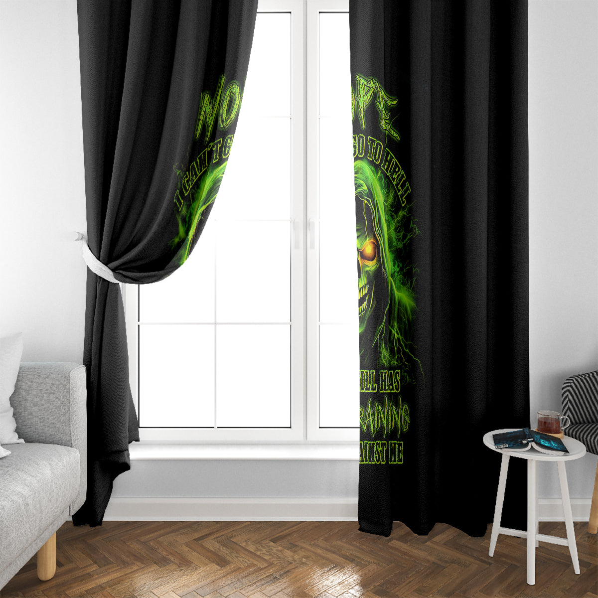 Thunder Skull Window Curtain Satan Still Has A Restrainning Order Against Me - Wonder Print Shop