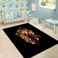 Fire Skull Area Rug Flame SKull Ride Or Die - Wonder Print Shop