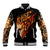 Fire Skull Baseball Jacket Flame SKull Ride Or Die - Wonder Print Shop