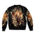 Fire Skull Bomber Jacket Flame SKull Ride Or Die - Wonder Print Shop