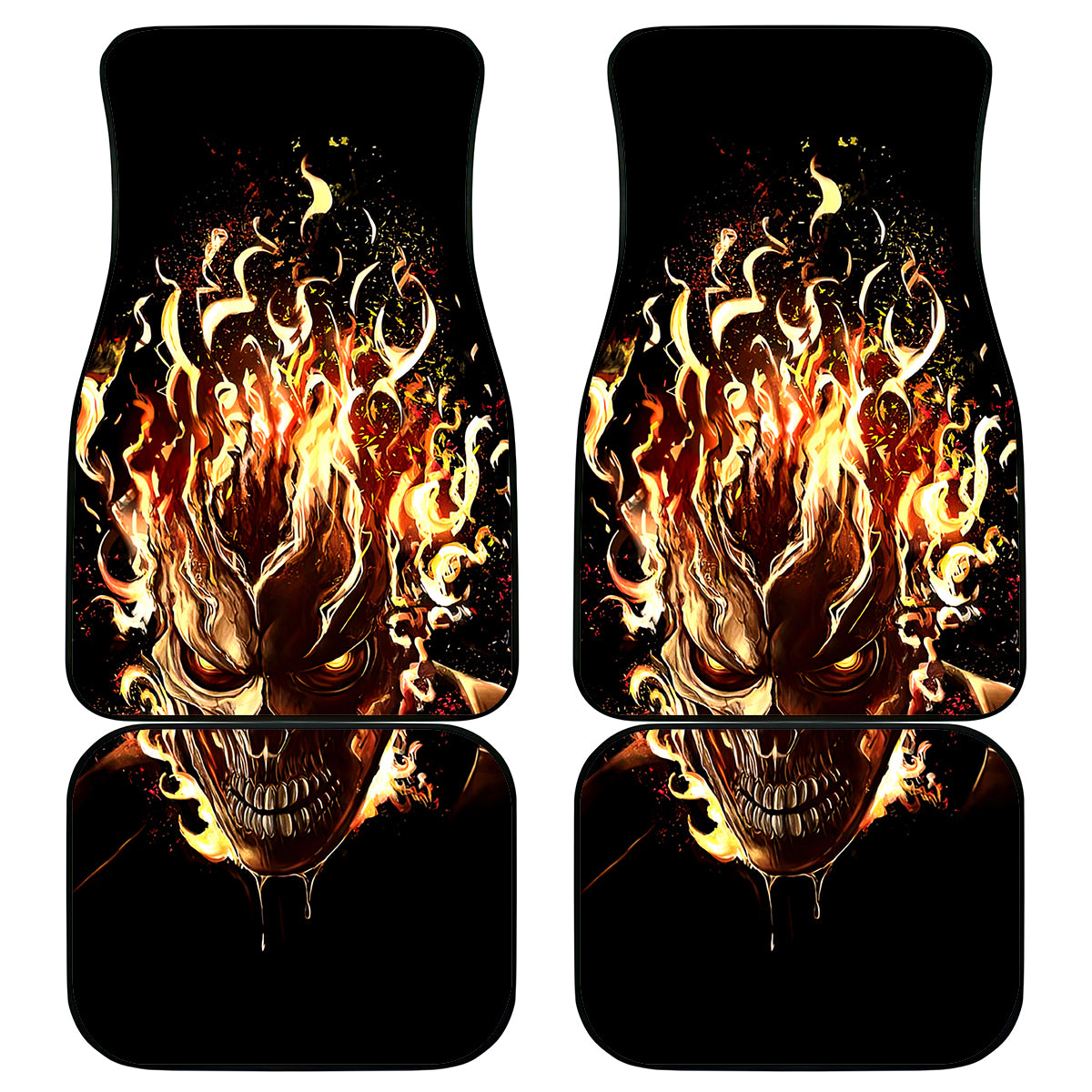 Fire Skull Car Mats Flame SKull Ride Or Die - Wonder Print Shop