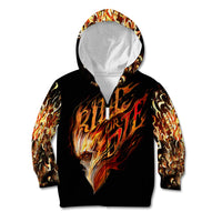 Fire Skull Kid Hoodie Flame SKull Ride Or Die - Wonder Print Shop