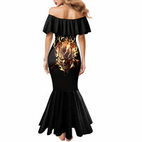 Fire Skull Mermaid Dress Flame SKull Ride Or Die - Wonder Print Shop