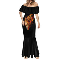 Fire Skull Mermaid Dress Flame SKull Ride Or Die - Wonder Print Shop