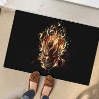 Fire Skull Rubber Doormat Flame SKull Ride Or Die - Wonder Print Shop