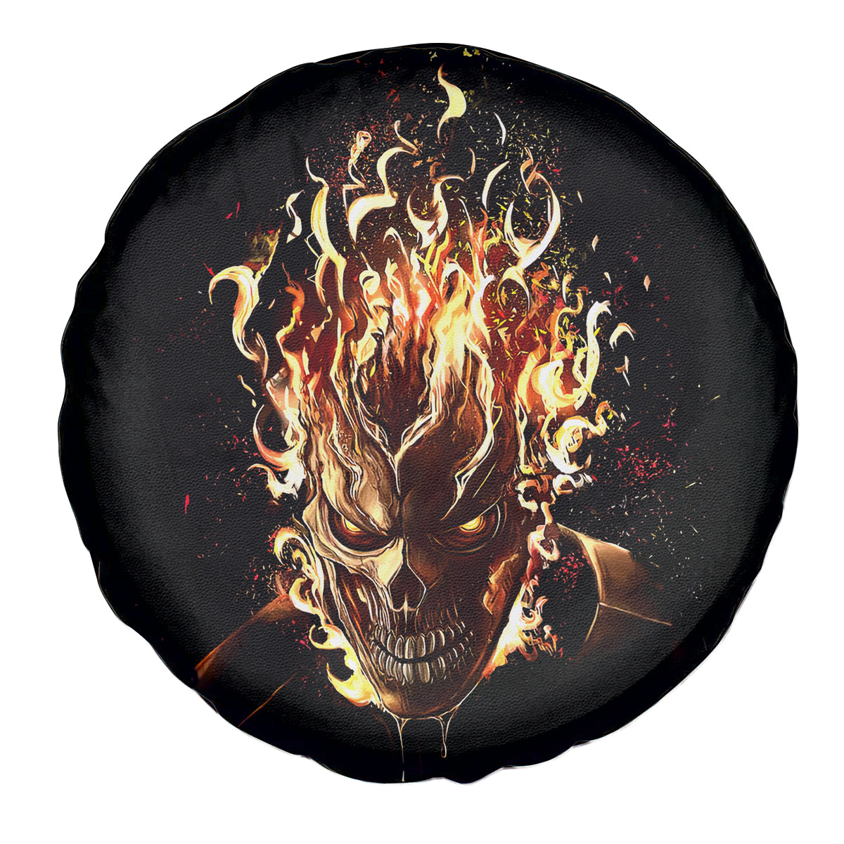 Fire Skull Spare Tire Cover Flame SKull Ride Or Die - Wonder Print Shop