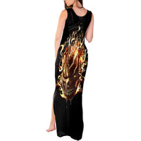 Fire Skull Tank Maxi Dress Flame SKull Ride Or Die - Wonder Print Shop