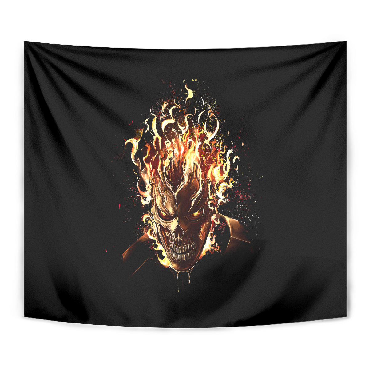 Fire Skull Tapestry Flame SKull Ride Or Die - Wonder Print Shop