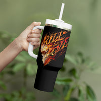 Fire Skull Tumbler With Handle Flame SKull Ride Or Die - Wonder Print Shop