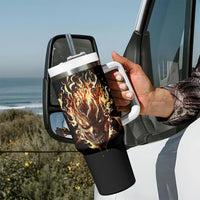 Fire Skull Tumbler With Handle Flame SKull Ride Or Die - Wonder Print Shop