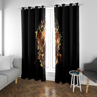 Fire Skull Window Curtain Flame SKull Ride Or Die - Wonder Print Shop