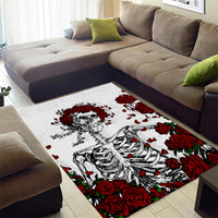 Rose Skull Area Rug Rose Skull Day Of The Dead - Wonder Print Shop