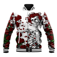 Rose Skull Baseball Jacket Rose Skull Day Of The Dead - Wonder Print Shop