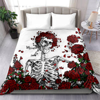 Rose Skull Bedding Set Rose Skull Day Of The Dead - Wonder Print Shop
