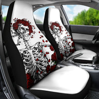 Rose Skull Car Seat Cover Rose Skull Day Of The Dead - Wonder Print Shop