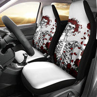 Rose Skull Car Seat Cover Rose Skull Day Of The Dead - Wonder Print Shop