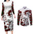 Rose Skull Couples Matching Long Sleeve Bodycon Dress and Long Sleeve Button Shirts Rose Skull Day Of The Dead - Wonder Print Shop