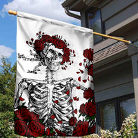 Rose Skull Garden Flag Rose Skull Day Of The Dead - Wonder Print Shop
