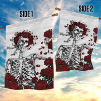 Rose Skull Garden Flag Rose Skull Day Of The Dead - Wonder Print Shop