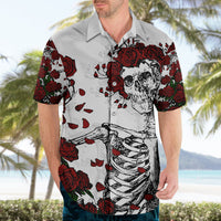 Rose Skull Hawaiian Shirt Rose Skull Day Of The Dead - Wonder Print Shop