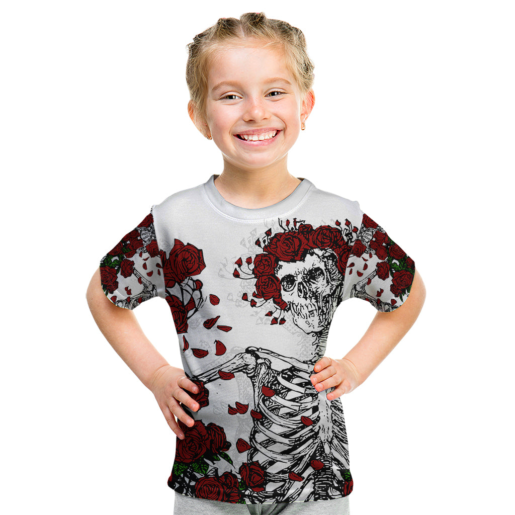 Rose Skull Kid T Shirt Rose Skull Day Of The Dead - Wonder Print Shop