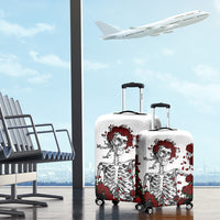 Rose Skull Luggage Cover Rose Skull Day Of The Dead - Wonder Print Shop