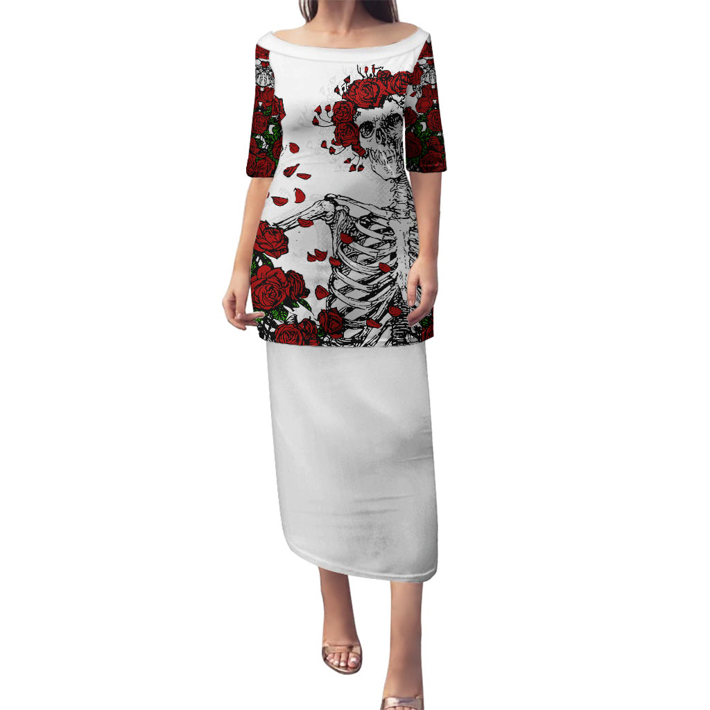 Rose Skull Puletasi Rose Skull Day Of The Dead - Wonder Print Shop