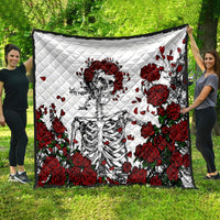 Rose Skull Quilt Rose Skull Day Of The Dead - Wonder Print Shop