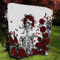 Rose Skull Quilt Rose Skull Day Of The Dead - Wonder Print Shop