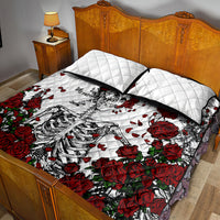 Rose Skull Quilt Bed Set Rose Skull Day Of The Dead - Wonder Print Shop