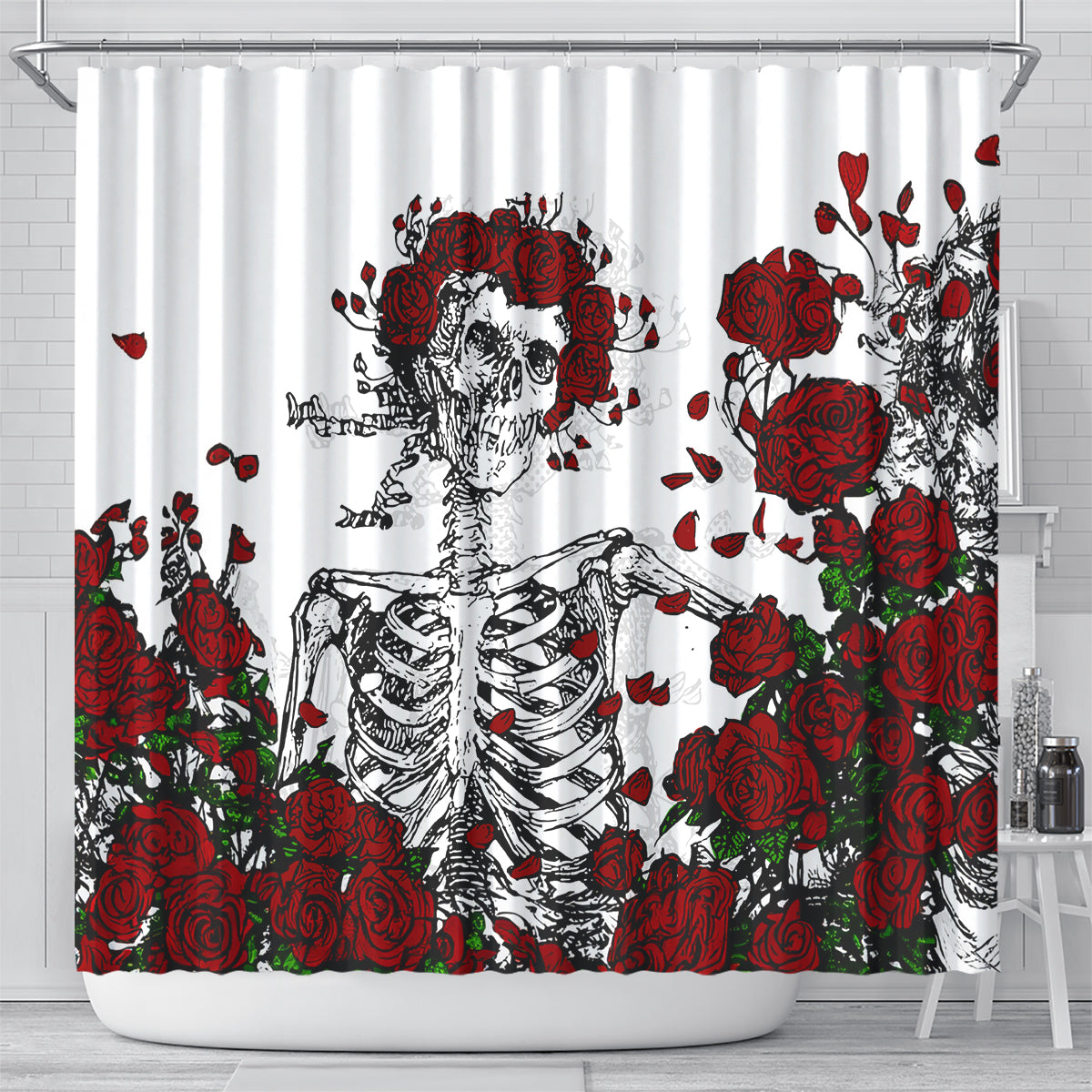 rose-skull-shower-curtain-rose-skull-day-of-the-dead