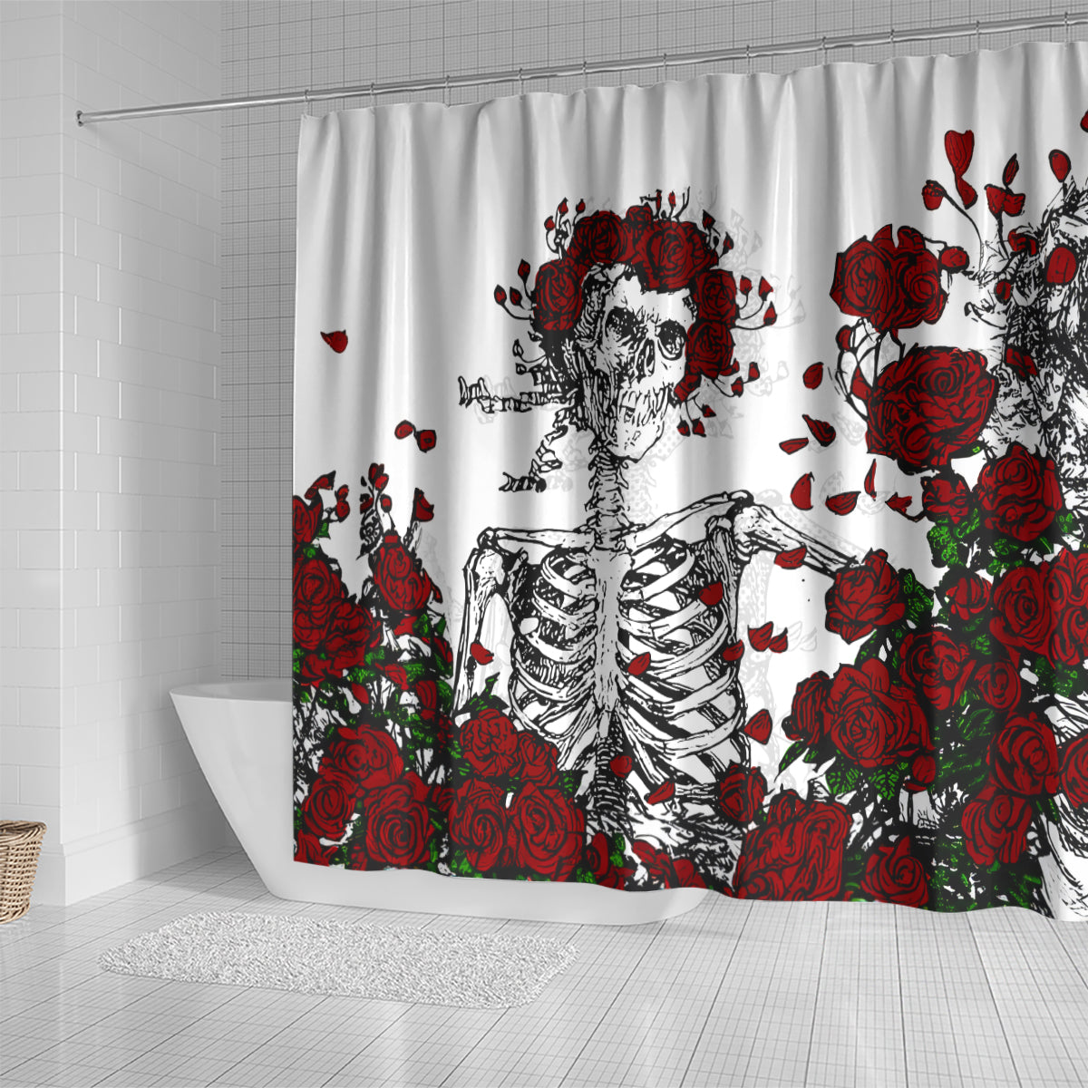 rose-skull-shower-curtain-rose-skull-day-of-the-dead