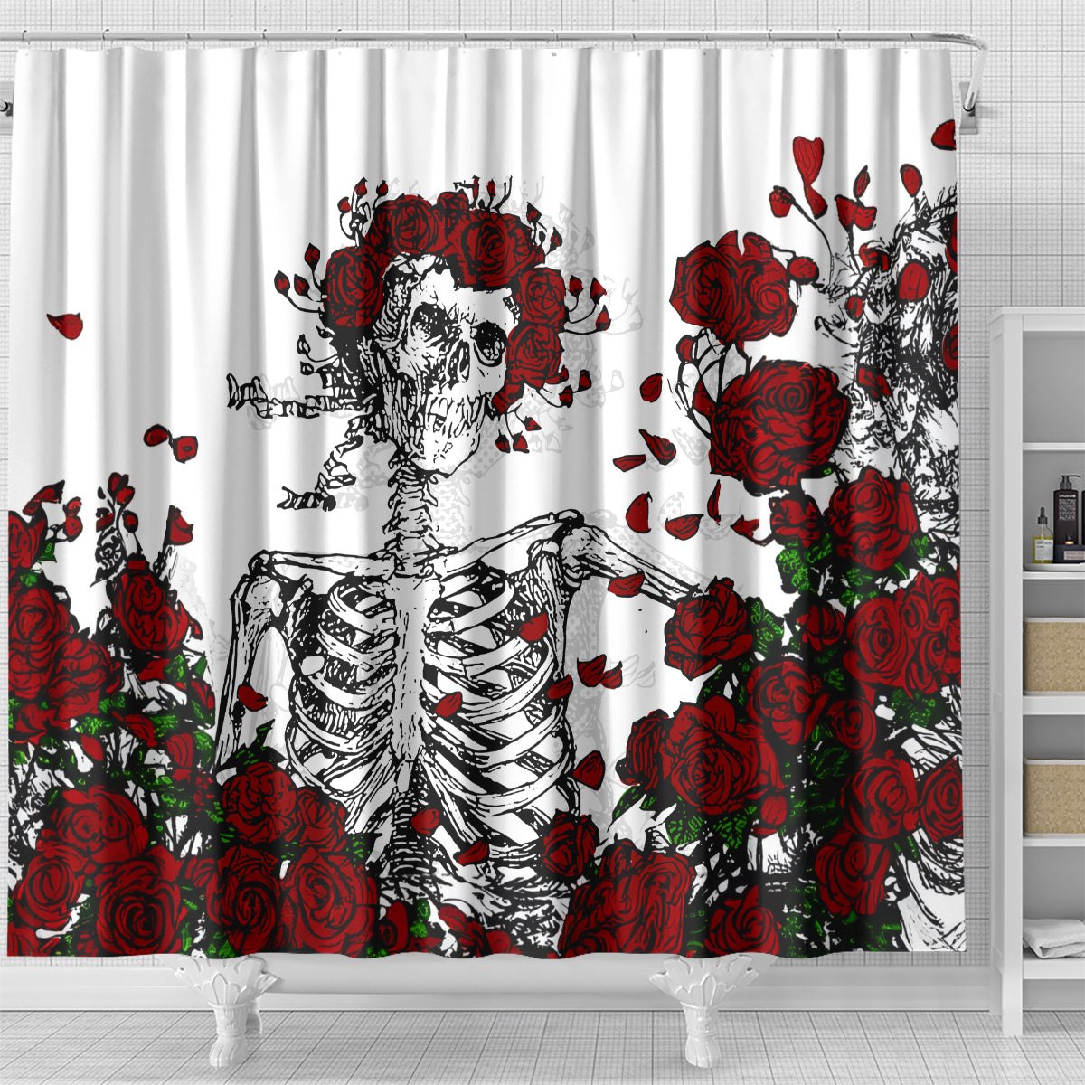 rose-skull-shower-curtain-rose-skull-day-of-the-dead