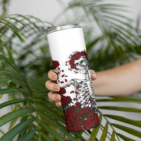 Rose Skull Skinny Tumbler Rose Skull Day Of The Dead - Wonder Print Shop