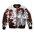 Rose Skull Sleeve Zip Bomber Jacket Rose Skull Day Of The Dead - Wonder Print Shop