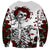 Rose Skull Sweatshirt Rose Skull Day Of The Dead - Wonder Print Shop