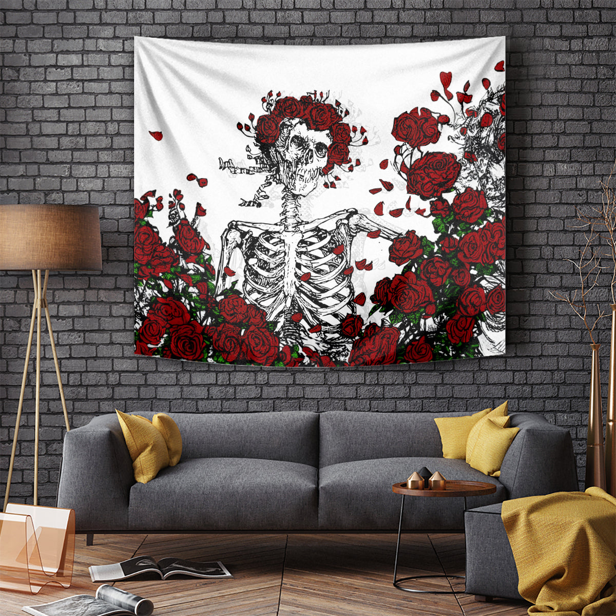 rose-skull-tapestry-rose-skull-day-of-the-dead